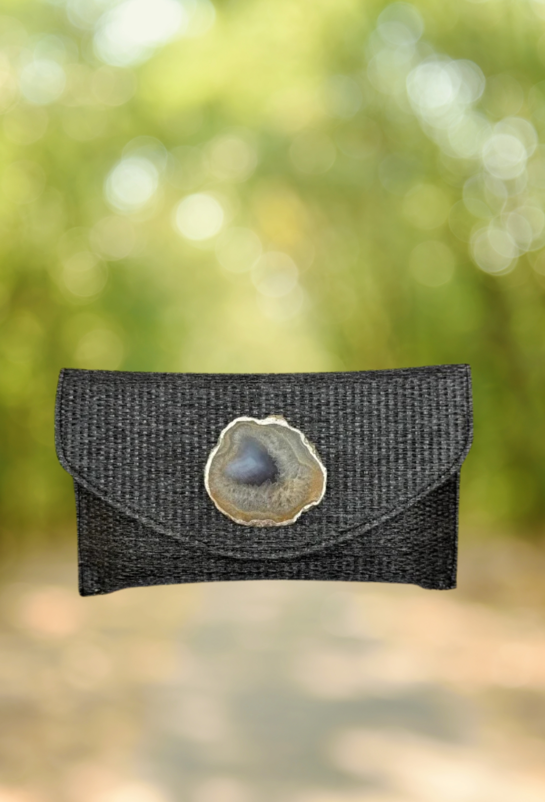 Cartera gris plomo metalizado