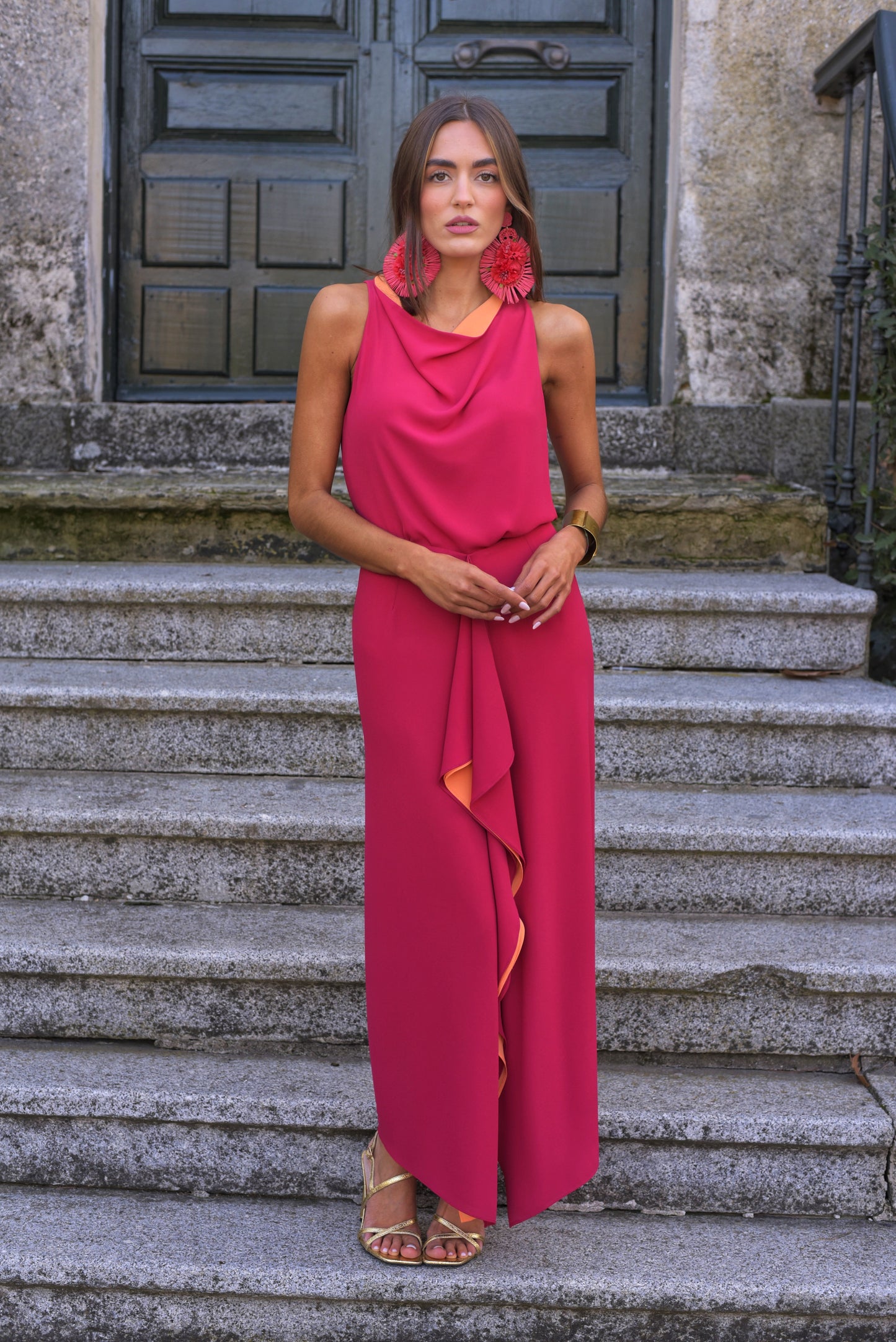 VESTIDO DE FIESTA MANNIT COCODRILO FRESA 4