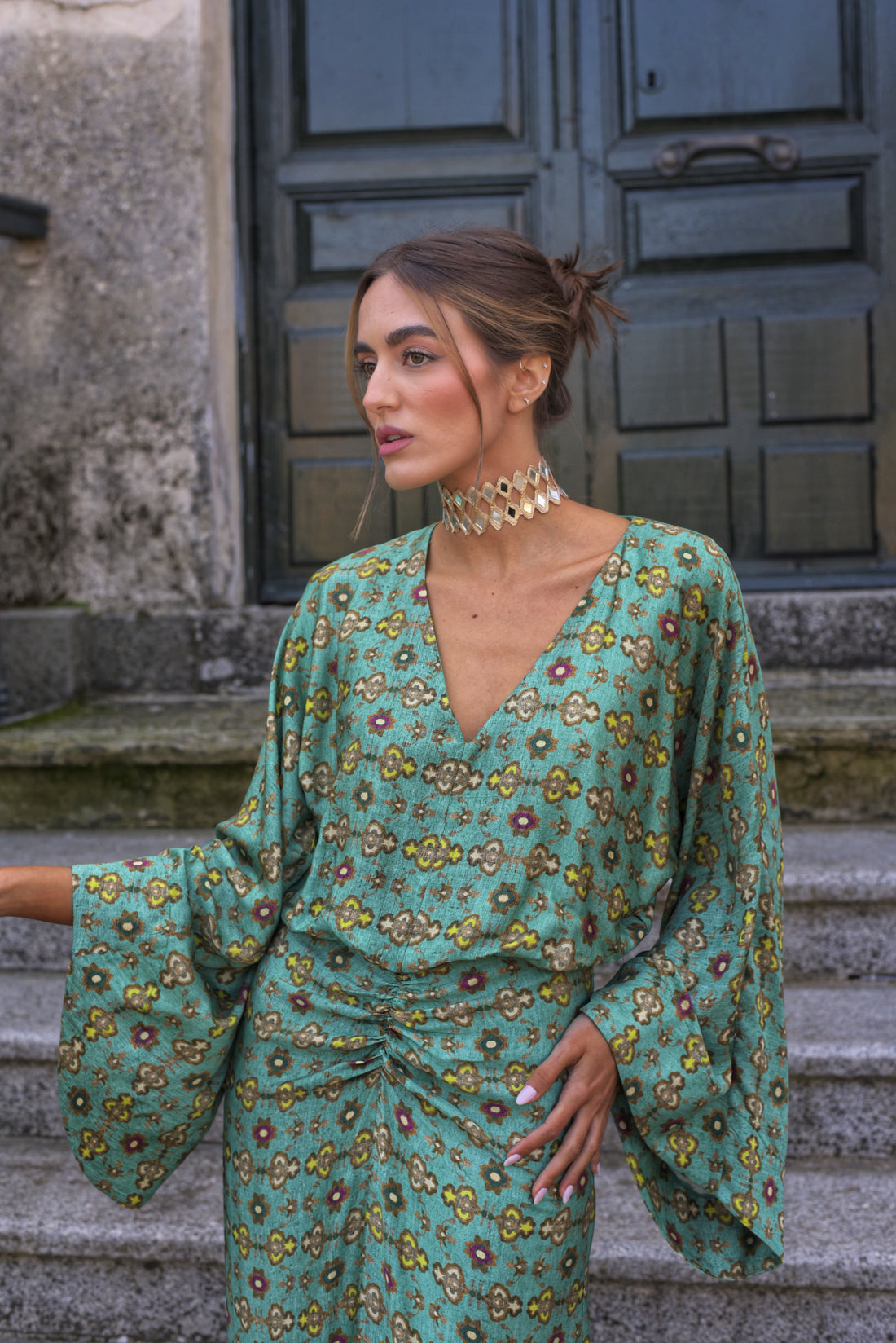 Lady Tarantula dress in water green