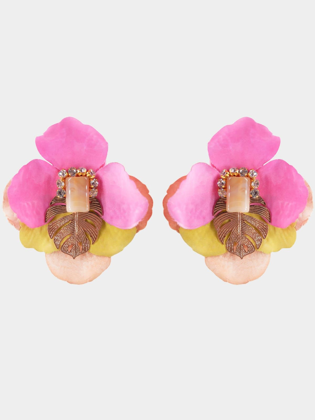 Pendiente Himba fucsia y lima