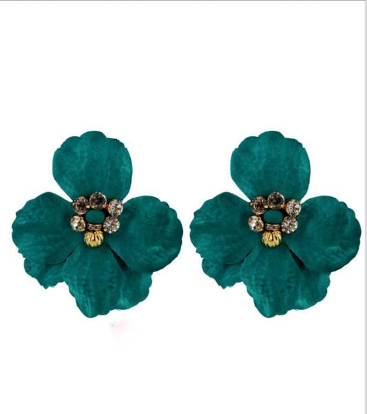 Jade Flower Earring