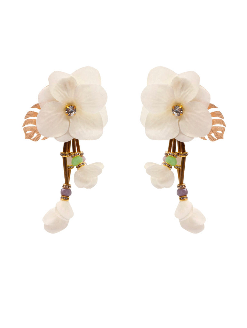 White Timba earrings
