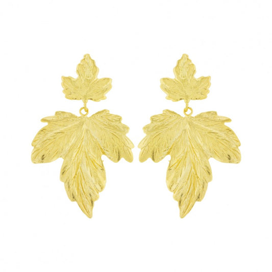 Large vine leaf earring