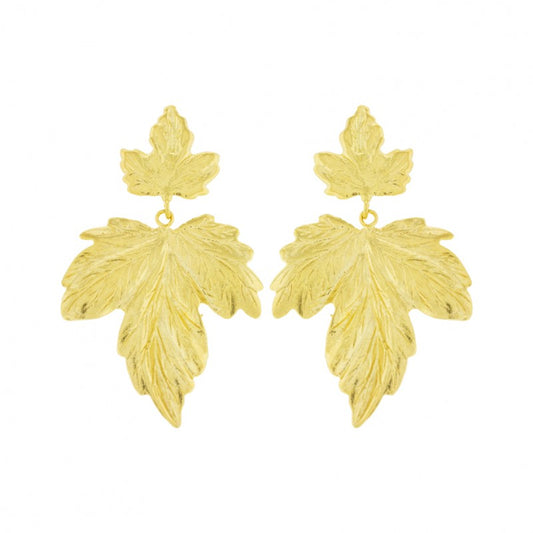 Large vine leaf earring